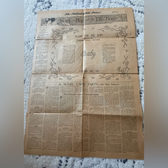 Philadelphia Press Other - Antique Newspaper Page - 1/3/1909
Phila. Press - Work And Play For The Idle Hour